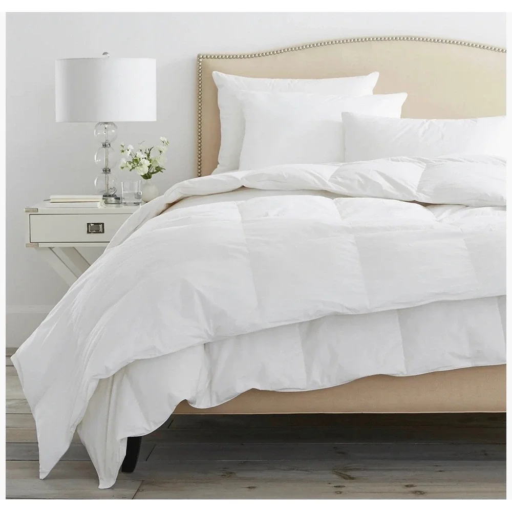 Boll & Branch Midweight Down Comforter White Organic Cotton  Queen Duvet
